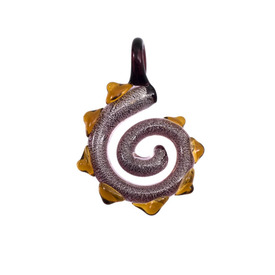 *1102-1252-08 - Glass Pendant Lampwork Lizard's Tail App. 40MM Purple Silver Foil 1pc *1102-1252-08,verre au chalumeau,montreal, quebec, canada, beads, wholesale