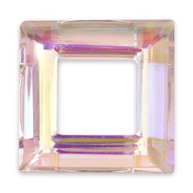 *1102-1806-04 - Glass Pendant Square Ring 20MM Pink AB 6pcs *1102-1806-04,Pendants,20MM,Pendant,Glass,20MM,Square,Square,Ring,Pink,Pink,AB,China,6pcs,montreal, quebec, canada, beads, wholesale