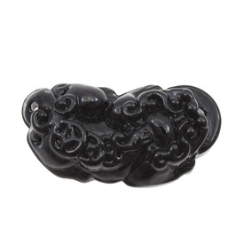 *1102-1824-02 - Glass Pendant Chinese dragon 22X41MM Black 2 Holes 1pc *1102-1824-02,Dollar Bead - Glass,Pendant,Glass,Glass,22X41MM,Chinese dragon,Black,Black,2 Holes,China,1pc,montreal, quebec, canada, beads, wholesale