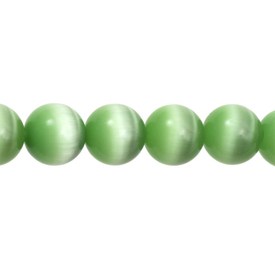 *A-1102-2008-10MM - Glass Bead Cat's Eye Round A Grade 10MM Mint 16'' String *A-1102-2008-10MM,Beads,10mm,Glass,Bead,Cat's Eye,Glass,Glass,10mm,Round,Round,A Grade,Green,Mint,China,montreal, quebec, canada, beads, wholesale