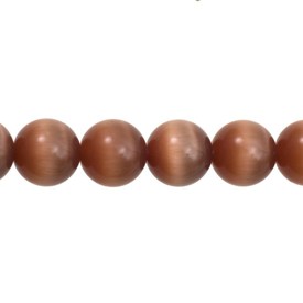*A-1102-2019-12MM - Glass Bead Cat's Eye Round A Grade 12MM Burnt Orange 16'' String *A-1102-2019-12MM,Beads,Glass,12mm,Bead,Cat's Eye,Glass,Glass,12mm,Round,Round,A Grade,Orange,Orange,Burnt,montreal, quebec, canada, beads, wholesale