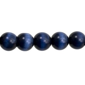 A-1102-2024-10MM - Glass Bead Cat's Eye Round A Grade 10MM Navy 16'' String A-1102-2024-10MM,10mm beads,Glass,Glass,Bead,Cat's Eye,Glass,Glass,10mm,Round,Round,A Grade,Blue,Navy,China,montreal, quebec, canada, beads, wholesale