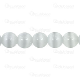 A-1102-2028-12MM - Bille de Verre Oeil de Chat Rond Grade A 12MM Gris Corde de 16 Pouces A-1102-2028-12MM,Billes,Verre,Oeil de chat,montreal, quebec, canada, beads, wholesale