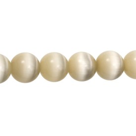 A-1102-2031-8MM - Bille de Verre Oeil de Chat Rond Grade A 8MM Beige Corde de 16 Pouces A-1102-2031-8MM,Billes,Verre,Oeil de chat,Bille  8mm,montreal, quebec, canada, beads, wholesale
