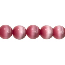 A-1102-2032-4MM - Glass Bead Cat's Eye Round A Grade 4MM Dark Pink 14'' String A-1102-2032-4MM,montreal, quebec, canada, beads, wholesale