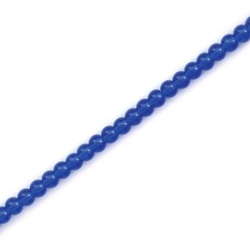 *1102-3700-14 - Glass Press Bead 4MM  Round Dark Blue  16" String *1102-3700-14,montreal, quebec, canada, beads, wholesale