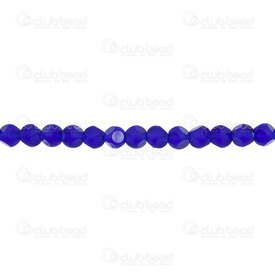 1102-3725-0658 - Glass Pressed Bead 6mm Round Matte Cobalt 6 face Cut 24" String (100pcs) 1102-3725-0658,1102-3725,montreal, quebec, canada, beads, wholesale
