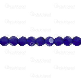 1102-3725-0858 - Glass Pressed Bead 8mm Round Matte Cobalt 6 face Cut 24" String (72pcs) 1102-3725-0858,1102-37,montreal, quebec, canada, beads, wholesale