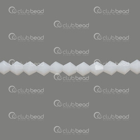 1102-3736-22 - Glass Pressed Bead Bicone 6mm Jade White 10" String (app.50pcs) 1102-3736-22,Beads,Glass,6mm,Bead,Glass,Glass Pressed,6mm,Bicone,Bicone,White,Jade,China,10" String (app.50pcs),montreal, quebec, canada, beads, wholesale