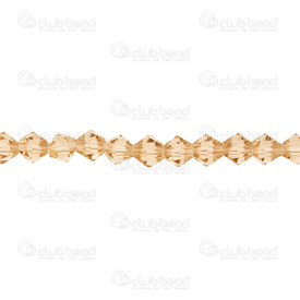 1102-3736-44 - Glass Pressed Bead Bicone 6mm Gold Champagne 12\'\' String 1102-3736-44,Verre bicone,montreal, quebec, canada, beads, wholesale