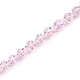 1102-3738-08 - Glass Press Bead 8MM  Bicone Light Pink  11.5" String/40pcs 1102-3738-08,Beads,Glass,Pressed,Bicone,Bead,Glass,Glass Press,8MM,Bicone,Bicone,Pink,Pink,Light,China,montreal, quebec, canada, beads, wholesale