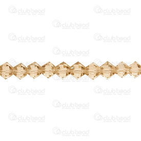 1102-3738-44 - Glass Pressed Bead Bicone 8mm Gold Champagne 10in String (approx.35pcs) 1102-3738-44,Verre bicone,montreal, quebec, canada, beads, wholesale