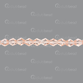 1102-3738-76 - Glass Press Bead 8MM  Bicone Watery Pink  11.5" String/40pcs 1102-3738-76,1102-37,montreal, quebec, canada, beads, wholesale