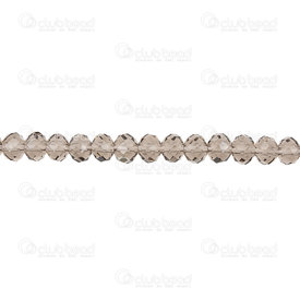 1102-3746-22 - Glass Pressed Bead Oval Faceted 6x4mm Smoky Quartz 16'' String 1102-3746-22,Beads,Glass,Pressed,Oval,Bead,Glass,Glass Pressed,4X6MM,Round,Oval,Faceted,White/Topaze,Jade,Half plated,montreal, quebec, canada, beads, wholesale