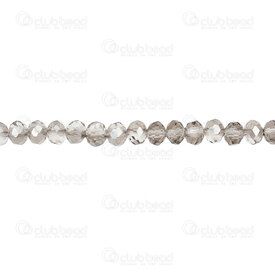 1102-3746-86 - Glass Bead Oval Faceted 5x6mm Transparent Grey 16'' String (approx.150pcs) 1102-3746-86,1102-37,montreal, quebec, canada, beads, wholesale