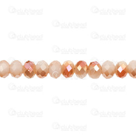 1102-3746-98 - Glass Pressed Bead Oval Faceted 4x6mm Jade White/Topaze Half plated 17.5\" String (app100pcs) 1102-3746-98,topaz,montreal, quebec, canada, beads, wholesale