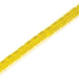 *1102-3754-06 - Glass Press Bead Cube Faceted 6MM Yellow 16'' String *1102-3754-06,Beads,Glass,Pressed,Cube,Bead,Glass,Glass Press,6mm,Square,Cube,Faceted,Yellow,Yellow,China,montreal, quebec, canada, beads, wholesale