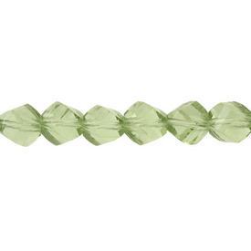 1102-3770-10 - Glass Press Bead Round Twisted Faceted 10MM Khaki 16'' String 1102-3770-10,montreal, quebec, canada, beads, wholesale
