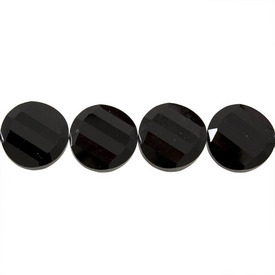 1102-3780-04 - Bille de Verre Pressé Rond Torsadé 22MM Jais Corde de 10pcs 1102-3780-04,montreal, quebec, canada, beads, wholesale