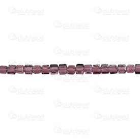 1102-3782-14 - Glass Press bead 4mm cube 100 pcs Amythyst 1102-3782-14,Facette 4mm,montreal, quebec, canada, beads, wholesale