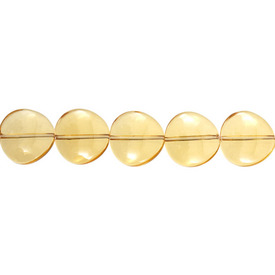*1102-3790-04 - Glass Press Bead Round Twisted 16MM Citrine 16'' String *1102-3790-04,Bead,Glass,Glass Press,16MM,Round,Round,Twisted,Yellow,Citrine,China,16'' String,montreal, quebec, canada, beads, wholesale