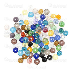 1102-3799-02 - Glass Pressed Bead Rondelle Faceted 4mm Assorted Color 100pcs 1102-3799-02,Beads,Glass,4mm,Bead,Glass,Glass Pressed,4mm,Round,Rondelle,Faceted,Mix,Assorted Color,China,100pcs,montreal, quebec, canada, beads, wholesale