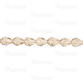 1102-3808-0846 - Glass Pressed Bead Oval Faceted 6x8mm Champagne Silver 1mm hole 21.5\'\' String (app70pcs) 1102-3808-0846,montreal, quebec, canada, beads, wholesale
