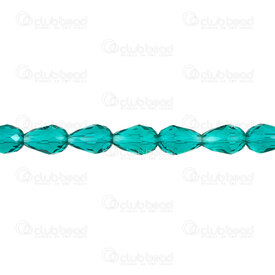 1102-3808-1252 - Glass Pressed Bead Pear Facetted 8x10mm Chrysolite 1.5mm hole 28in string 60pcs 1102-3808-1252,Beads,Glass,Pressed,montreal, quebec, canada, beads, wholesale