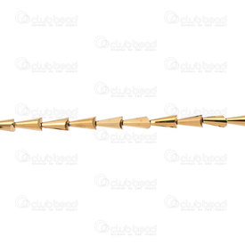 1102-3814-1234 - Glass Pressed Artemis Bead 6X12mm Gold String 20'' 1102-3814-1234,artemis,montreal, quebec, canada, beads, wholesale
