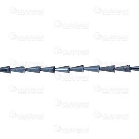 1102-3814-1236 - Glass Pressed Artemis Bead 6X12mm Metallic Black String 24.5'' 1102-3814-1236,Beads,Glass,billes noir,montreal, quebec, canada, beads, wholesale