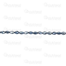 1102-3815-0538 - Glass Pressed Bead Facetted Rice 3.5x5mm Hematite 19.5" String (app98pcs) 1102-3815-0538,Beads,Glass Pressed,Rice,Bead,Facetted,Glass,Glass Pressed,3.5x5mm,Bicone,Rice,Grey,Hematite,China,19.5" String (app98pcs),montreal, quebec, canada, beads, wholesale