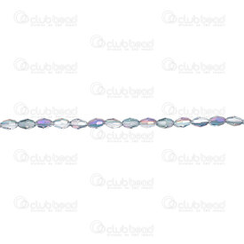 1102-3815-0568 - Glass Pressed Bead Facetted Rice 3.5x5mm Light Blue Transparent 19.5" String (app98pcs) 1102-3815-0568,Beads,Glass,Pressed,Bead,Facetted,Glass,Glass Pressed,3.5x5mm,Bicone,Rice,Blue,Light Blue,Transparent,China,montreal, quebec, canada, beads, wholesale