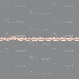 1102-3815-0576 - Glass Pressed Bead Facetted Rice 3.5x5mm Watery Pink 19.5" String (app98pcs) 1102-3815-0576,montreal, quebec, canada, beads, wholesale