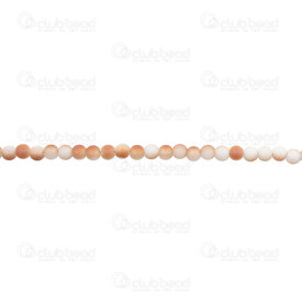 1102-3819-0202 - Glass Bead Round 2.5mm Opaque White Champagne Matt 0.5mm Hole (approx. 120pcs) 14" String 1102-3819-0202,Beads,Glass,Pressed,montreal, quebec, canada, beads, wholesale