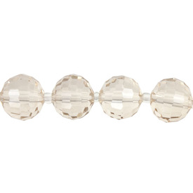 1102-3869-14 - Glass Pressed Bead Ball Faceted 12MM Champagne 8'' String 1102-3869-14,montreal, quebec, canada, beads, wholesale