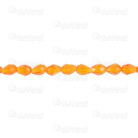 1102-3872-30 - DO NOT USE glass press bead pear facetted 6*8mm Orange Red ?? 21.5” 70pcs 1102-3872-30,montreal, quebec, canada, beads, wholesale