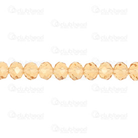 1102-3874-10 - Bille de Verre Pressé Oval Facetté 6x8mm Topaz Corde de 17.5po (env72pcs) 1102-3874-10,1102-3874,montreal, quebec, canada, beads, wholesale