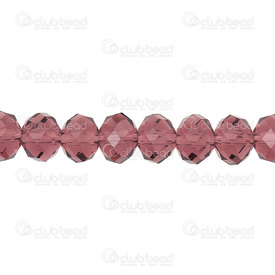 1102-3874-18 - Glass Pressed Bead Oval Faceted 6x8mm Purple 17.5" String (app72pcs) 1102-3874-18,montreal, quebec, canada, beads, wholesale