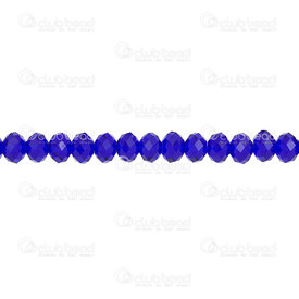 1102-3874-58 - Bille de Verre Pressé Oval Facetté 6x8mm Cobalt Corde de 17.5po (env72pcs) 1102-3874-58,Billes,Verre,montreal, quebec, canada, beads, wholesale