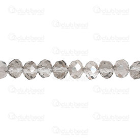 1102-3874-86 - Glass Pressed Bead Oval Faceted 6x8mm Transparent Grey 17.5\" String (app72pcs) 1102-3874-86,bille gris,montreal, quebec, canada, beads, wholesale