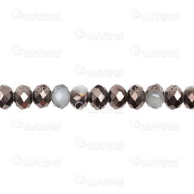 1102-3874-92 - Bille de Verre Pressé Oval Facetté 6x8mm Jade Gris Demi Nickel Noir Corde de 17.5po (env72pcs) 1102-3874-92,1102-3874,montreal, quebec, canada, beads, wholesale