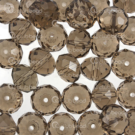 1102-3875-04 - Glass Pressed Bead Oval Facetted 10x12mm Smoky Quartz 72pcs 1102-3875-04,Beads,Glass,Oval,Bead,Glass,Glass Pressed,10X12MM,Round,Oval,Facetted,Smoky Quartz,China,72pcs,montreal, quebec, canada, beads, wholesale