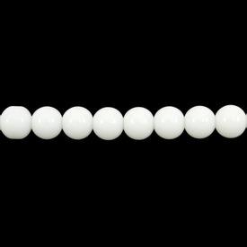 1102-3880-04 - Glass Pressed Bead Round 4MM White 16'' String 1102-3880-04,montreal, quebec, canada, beads, wholesale