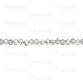1102-3884-40 - Glass Bead Oval Faceted 3.5x4mm Silver Comet 16'' String (approx.150pcs) 1102-3884-40,Beads,Glass,montreal, quebec, canada, beads, wholesale
