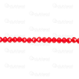 1102-3884-C50 - Glass Bead Oval Faceted 4mm Ceramic Siam 16'' String 1102-3884-C50,Beads,Glass,Pressed,montreal, quebec, canada, beads, wholesale