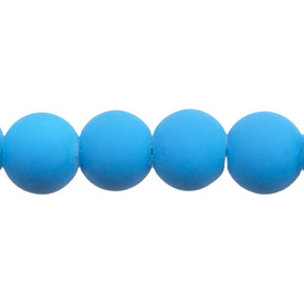 *1102-3911-02 - Glass Bead Fluorescent Round 6MM Matt Light Blue 16'' String *1102-3911-02,montreal, quebec, canada, beads, wholesale