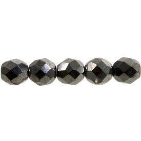 1102-4701-06 - Fire Polished Bead Round 4MM Hematite 200pcs Czech Republic 1102-4701-06,montreal, quebec, canada, beads, wholesale