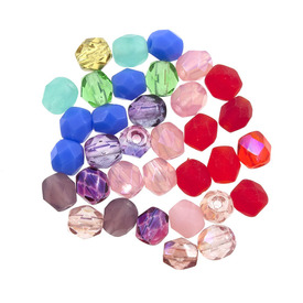 1102-4702-MIX - Fire Polished Bead Round 6MM Mix 150pcs Czech Republic 1102-4702-MIX,Fire Polished,Bead,Glass,Fire Polished,6mm,Round,Round,Mix,Czech Republic,150pcs,montreal, quebec, canada, beads, wholesale