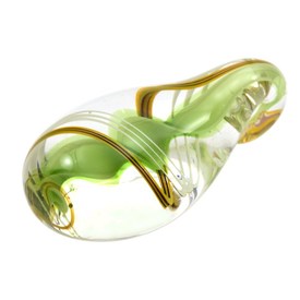 *1102-4809-04 - Pendentif de Verre Travaillé au Chalumeau Goutellette Torsade 24X46MM Vert *1102-4809-04,lampwork glass beads,montreal, quebec, canada, beads, wholesale