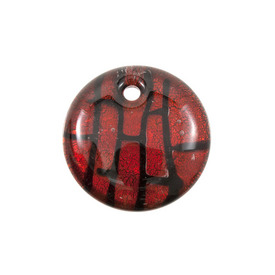 *1102-4834-04 - Glass Pendant Lampwork Round 35MM Red Brick 5pcs *1102-4834-04,Beads,Glass,montreal, quebec, canada, beads, wholesale
